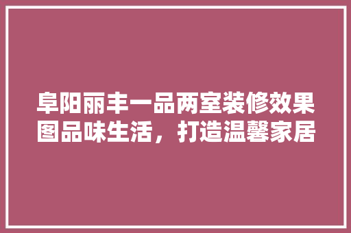 阜阳丽丰一品两室装修效果图品味生活，打造温馨家居