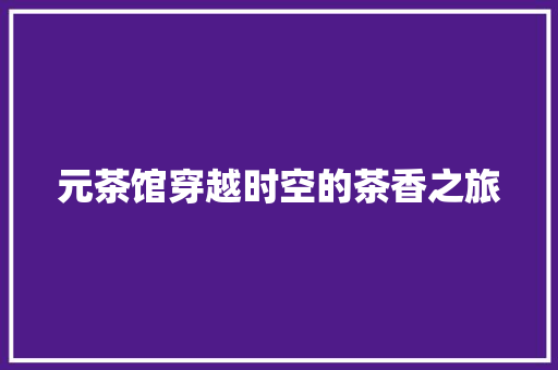 元茶馆穿越时空的茶香之旅
