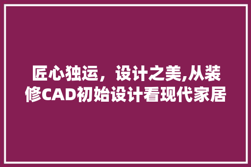 匠心独运，设计之美,从装修CAD初始设计看现代家居空间的艺术演绎