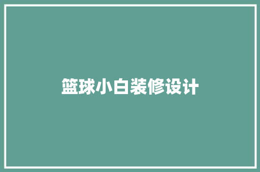 篮球小白装修设计  第1张