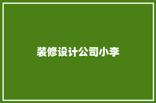 装修设计公司小李