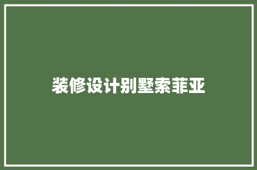 装修设计别墅索菲亚