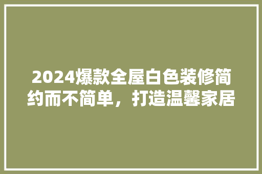 2024爆款全屋白色装修简约而不简单，打造温馨家居新风尚