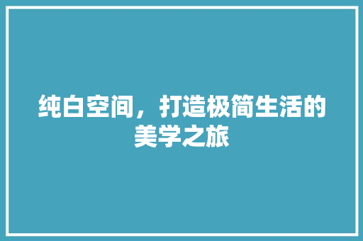 纯白空间，打造极简生活的美学之旅  第1张