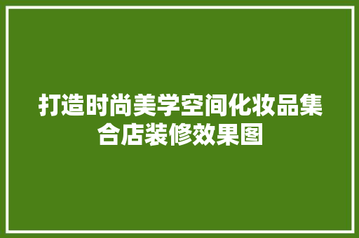打造时尚美学空间化妆品集合店装修效果图
