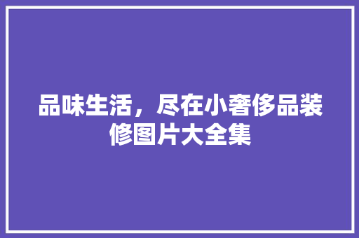 品味生活，尽在小奢侈品装修图片大全集