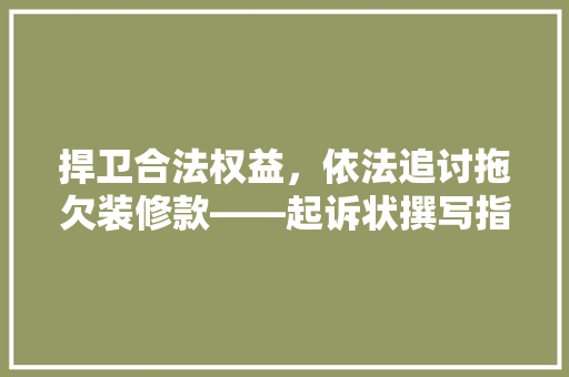捍卫合法权益，依法追讨拖欠装修款——起诉状撰写指南  第1张