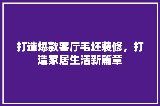 打造爆款客厅毛坯装修，打造家居生活新篇章