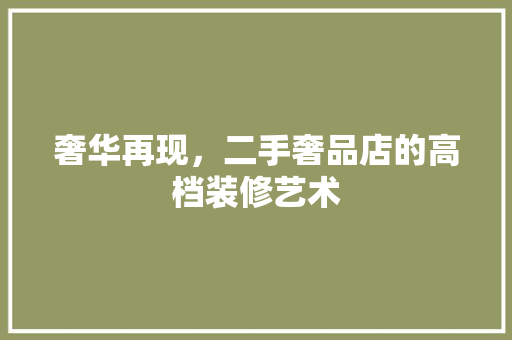 奢华再现，二手奢品店的高档装修艺术
