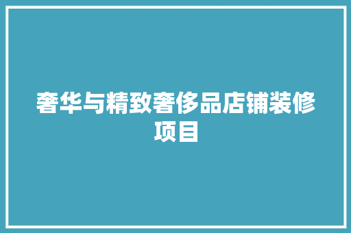 奢华与精致奢侈品店铺装修项目
