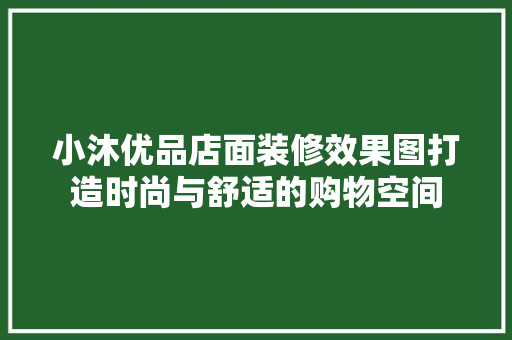 小沐优品店面装修效果图打造时尚与舒适的购物空间