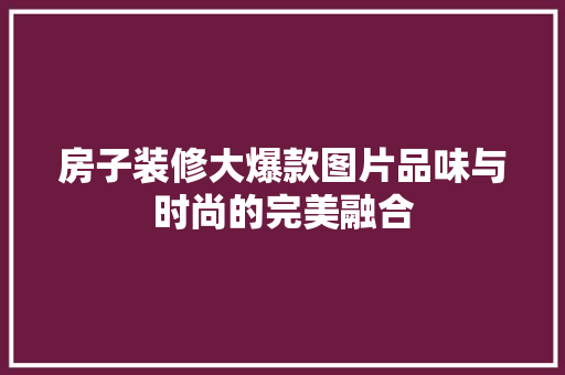 房子装修大爆款图片品味与时尚的完美融合