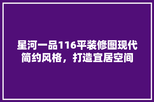 星河一品116平装修图现代简约风格，打造宜居空间