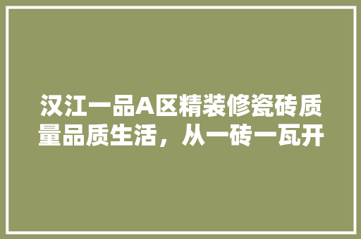 汉江一品A区精装修瓷砖质量品质生活，从一砖一瓦开始