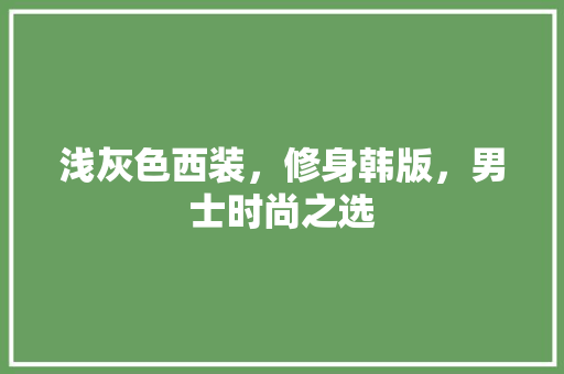 浅灰色西装，修身韩版，男士时尚之选  第1张