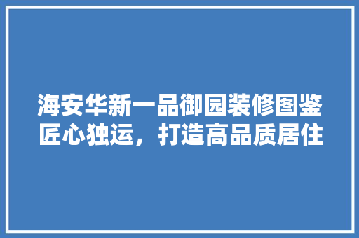 海安华新一品御园装修图鉴匠心独运，打造高品质居住空间
