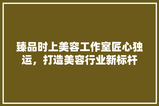 臻品时上美容工作室匠心独运，打造美容行业新标杆