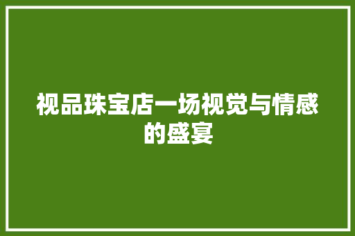 视品珠宝店一场视觉与情感的盛宴  第1张