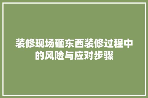 装修现场砸东西装修过程中的风险与应对步骤
