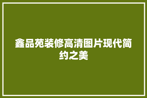 鑫品苑装修高清图片现代简约之美