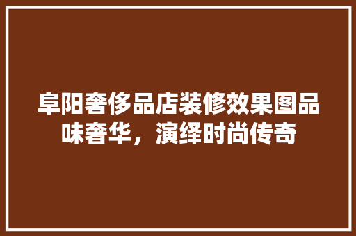 阜阳奢侈品店装修效果图品味奢华，演绎时尚传奇