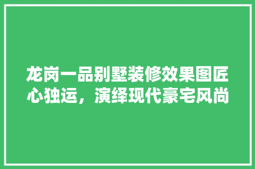 龙岗一品别墅装修效果图匠心独运，演绎现代豪宅风尚