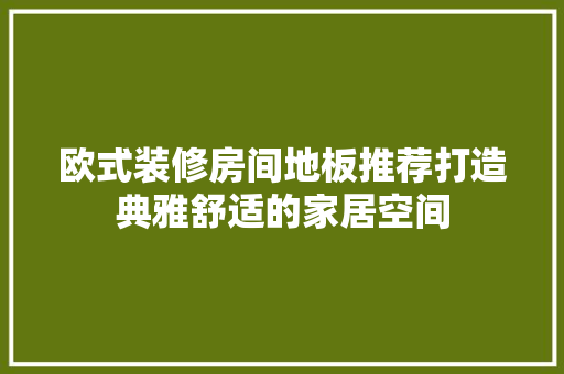欧式装修房间地板推荐打造典雅舒适的家居空间