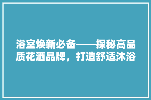 浴室焕新必备——探秘高品质花洒品牌，打造舒适沐浴体验  第1张