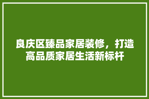 良庆区臻品家居装修，打造高品质家居生活新标杆