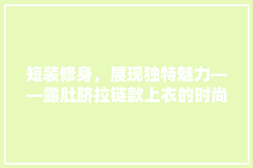 短装修身，展现独特魅力——露肚脐拉链款上衣的时尚密码