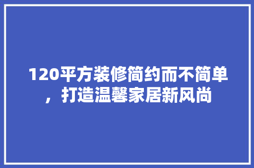 120平方装修简约而不简单，打造温馨家居新风尚