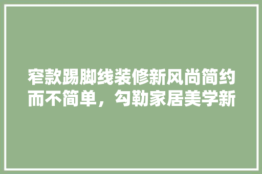 窄款踢脚线装修新风尚简约而不简单，勾勒家居美学新境界