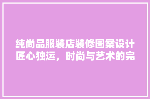 纯尚品服装店装修图案设计匠心独运，时尚与艺术的完美融合