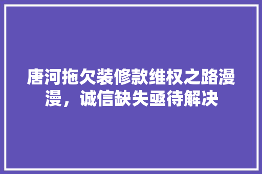 唐河拖欠装修款维权之路漫漫，诚信缺失亟待解决