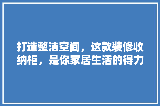 打造整洁空间，这款装修收纳柜，是你家居生活的得力助手！
