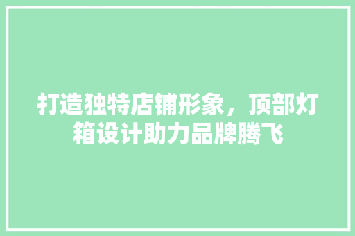 打造独特店铺形象，顶部灯箱设计助力品牌腾飞