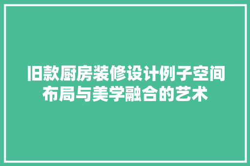 旧款厨房装修设计例子空间布局与美学融合的艺术