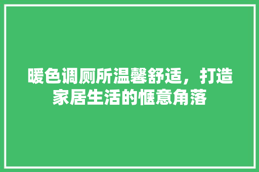 暖色调厕所温馨舒适，打造家居生活的惬意角落
