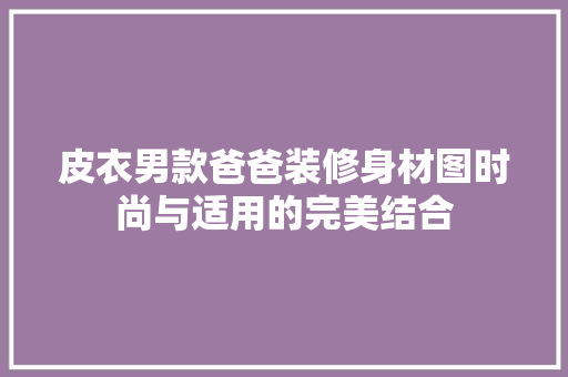 皮衣男款爸爸装修身材图时尚与适用的完美结合