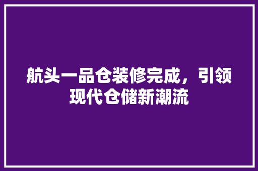 航头一品仓装修完成，引领现代仓储新潮流