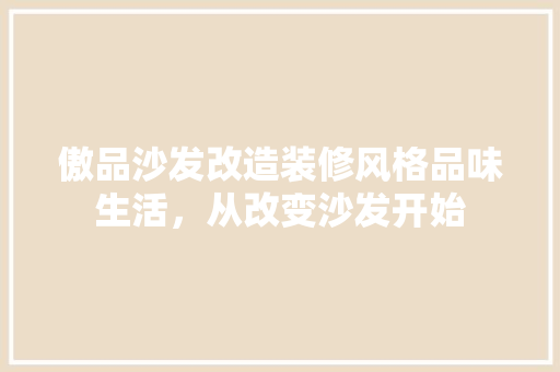 傲品沙发改造装修风格品味生活，从改变沙发开始