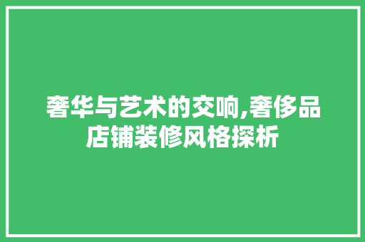 奢华与艺术的交响,奢侈品店铺装修风格探析  第1张