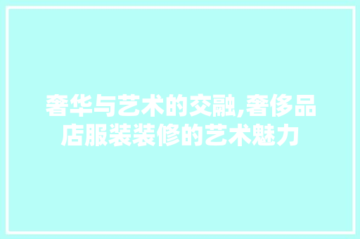 奢华与艺术的交融,奢侈品店服装装修的艺术魅力