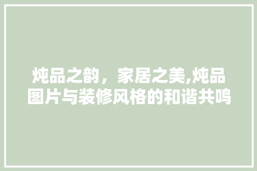 炖品之韵，家居之美,炖品图片与装修风格的和谐共鸣
