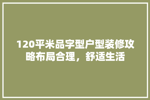 120平米品字型户型装修攻略布局合理，舒适生活