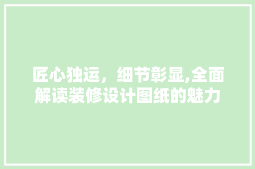 匠心独运，细节彰显,全面解读装修设计图纸的魅力