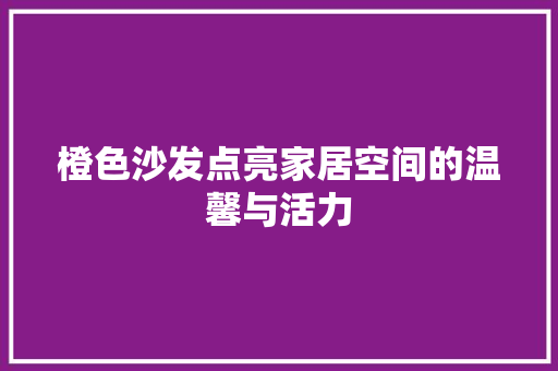橙色沙发点亮家居空间的温馨与活力