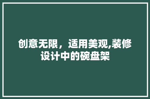 创意无限，适用美观,装修设计中的碗盘架