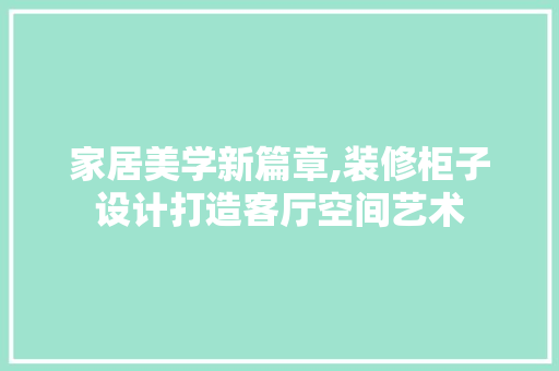 家居美学新篇章,装修柜子设计打造客厅空间艺术