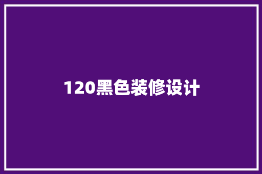 120黑色装修设计